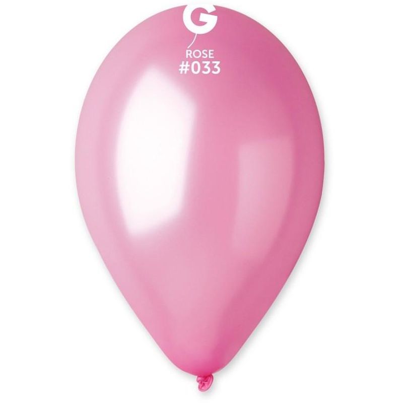 Gemar - 12in Metallic Pink Latex Balloon 100pcs