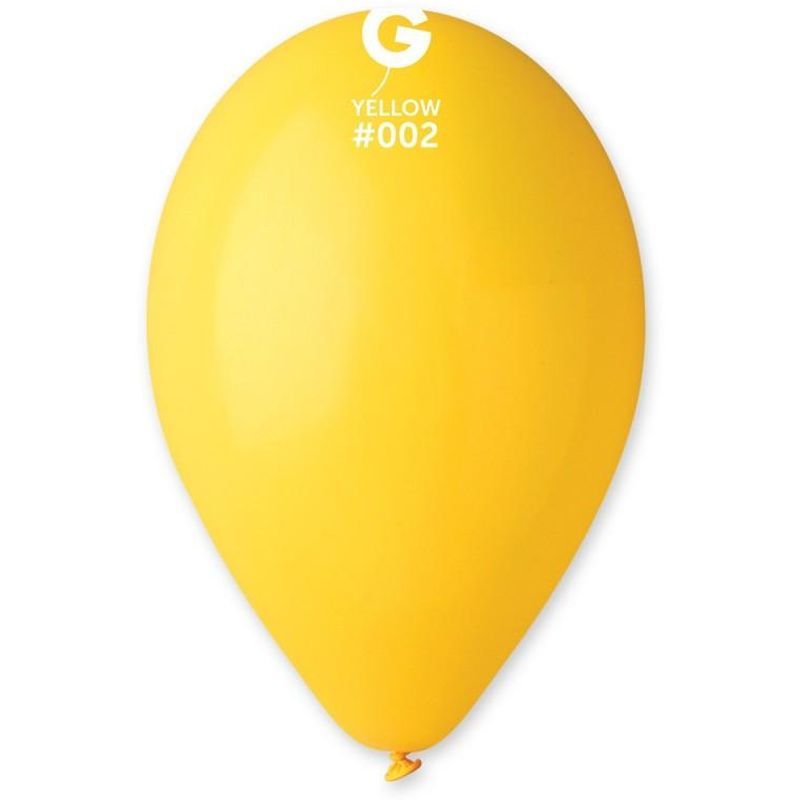 Gemar - 12in Standard Yellow Latex Balloon 100pcs