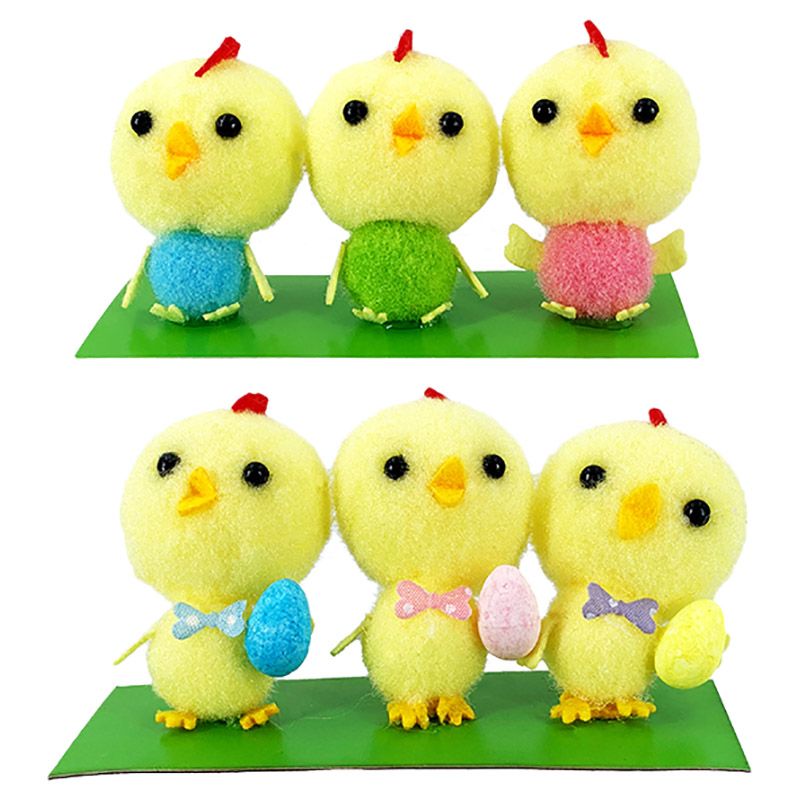 Party Magic - Easter Chick Decorations 3pcs/Pack Assorted