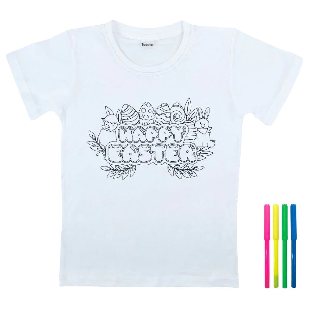 Party Magic - 18854 Easter DIY Painting T-Shirt Painting Kit - Toddler