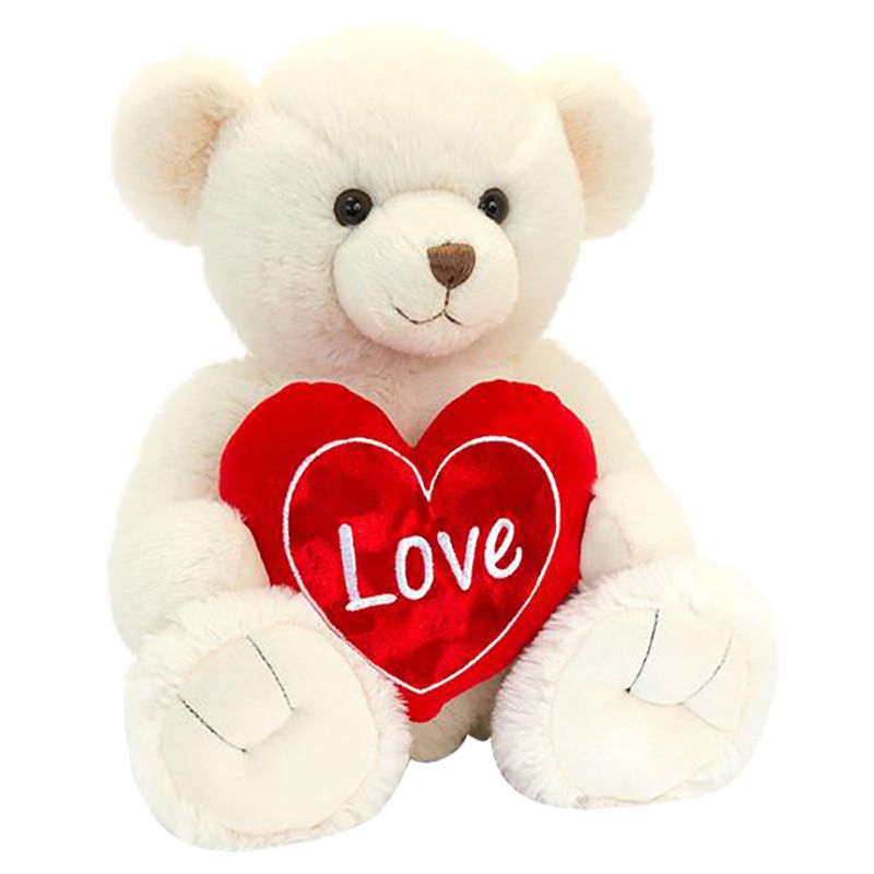 Keel Toys - Snuggles Bear With Heart - 25cm - Cream