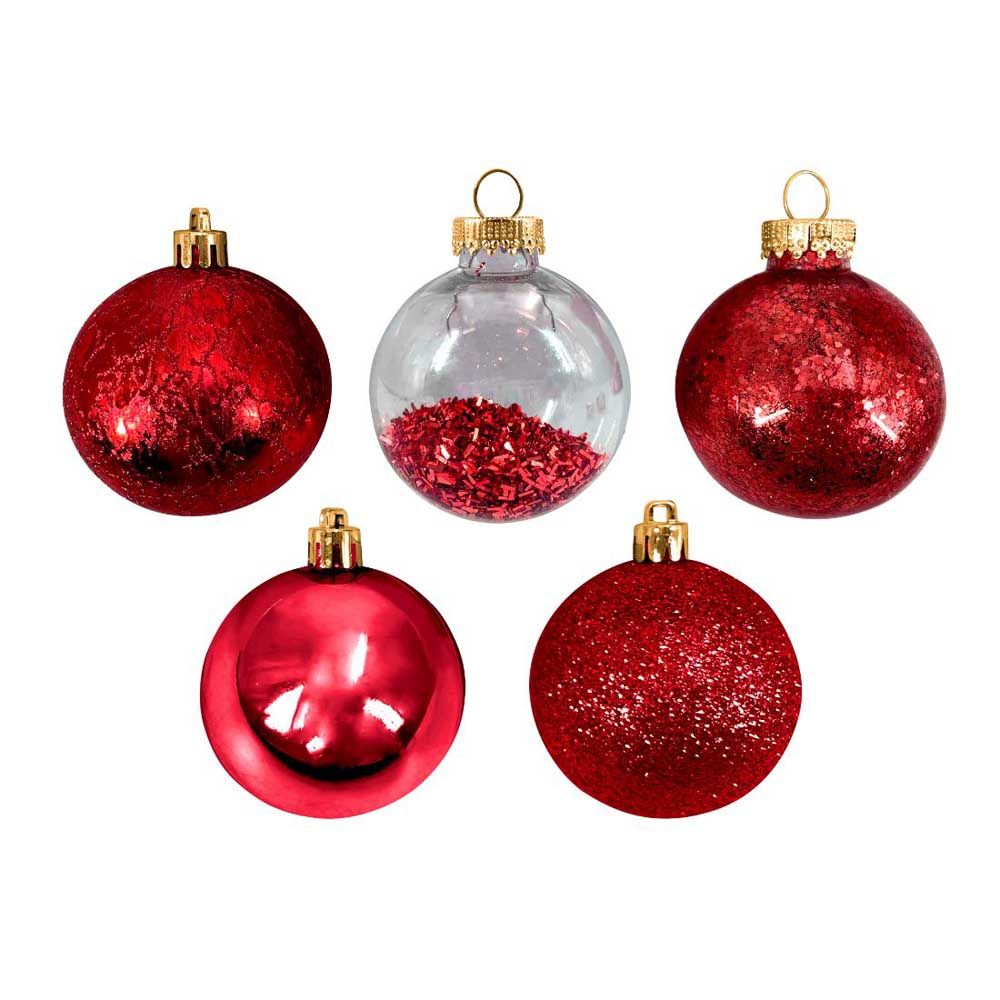 Christmas Magic - Christmas Tree Baubles 6 cm - Pack of 12 - Red