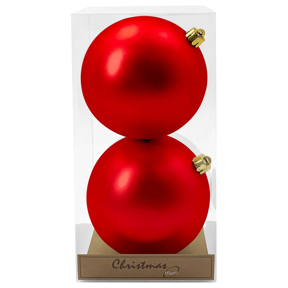 Party Magic - Matt Baubles 12cm - 2pcs - Red