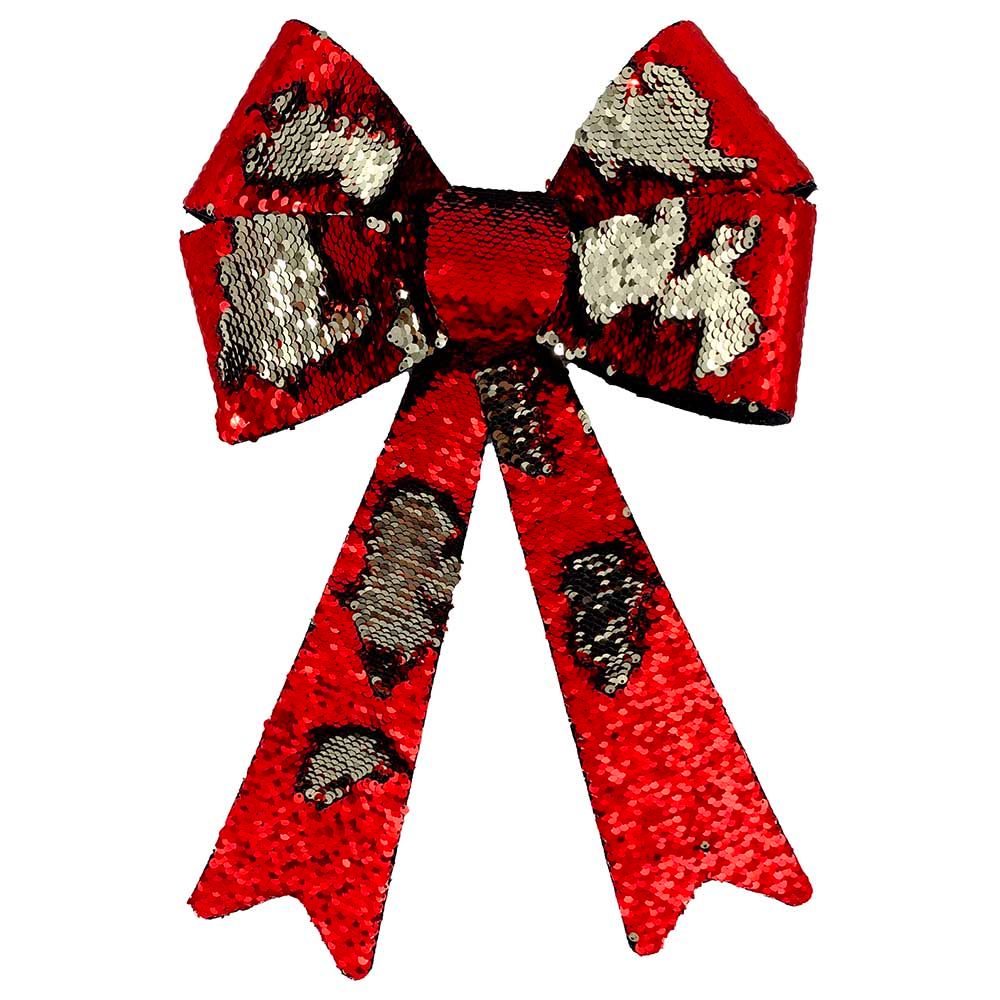 Party Magic - Christmas Reversible Sequins Bow - Red & Gold