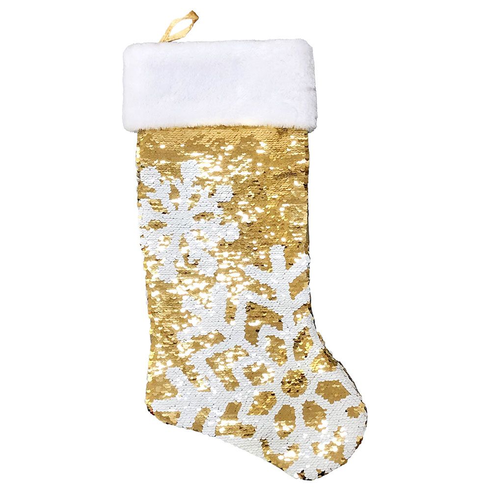 Christmas Magic - Reversible Sequins Stocking 50cm - Gold