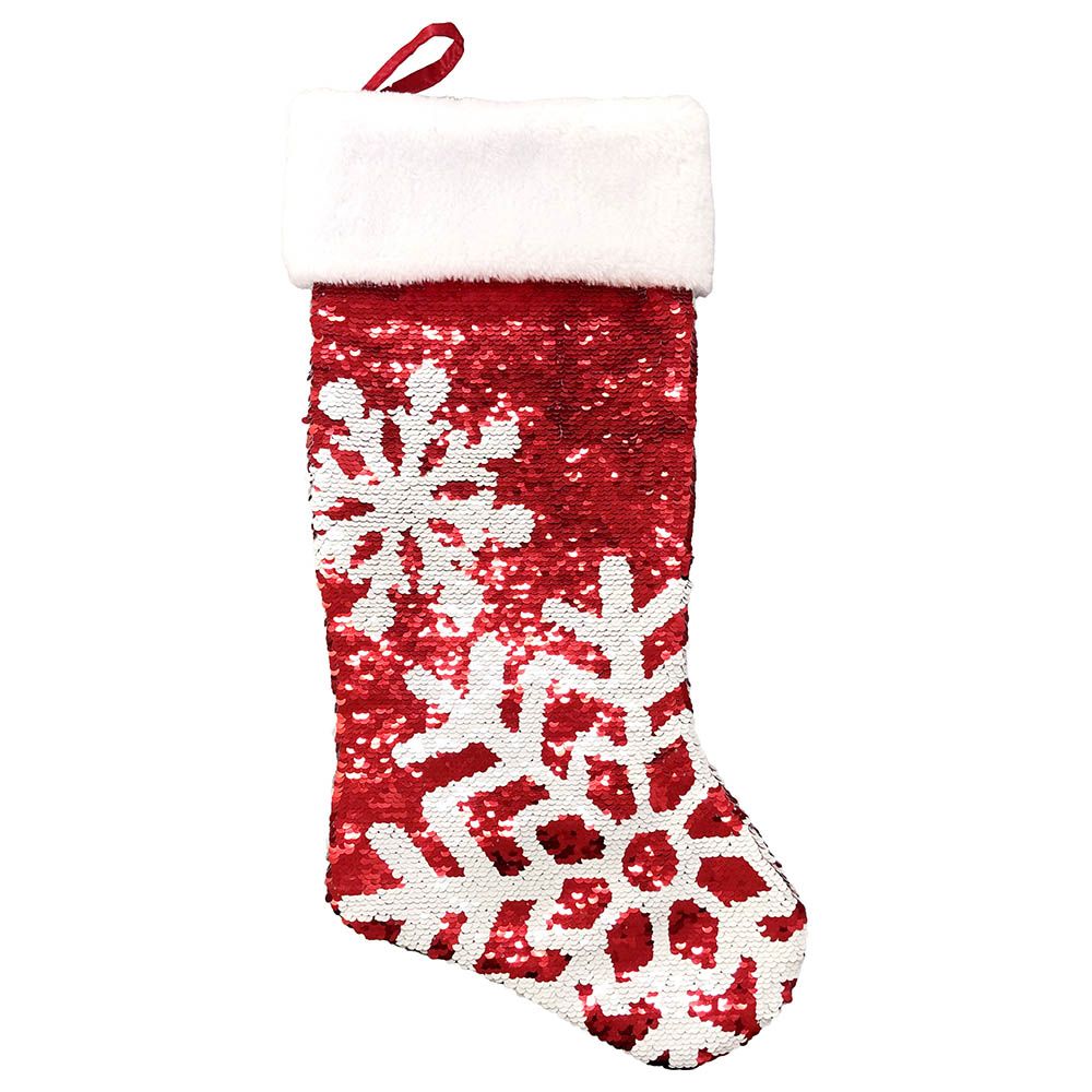 Christmas Magic - Reversible Sequins Stocking 50cm - Red