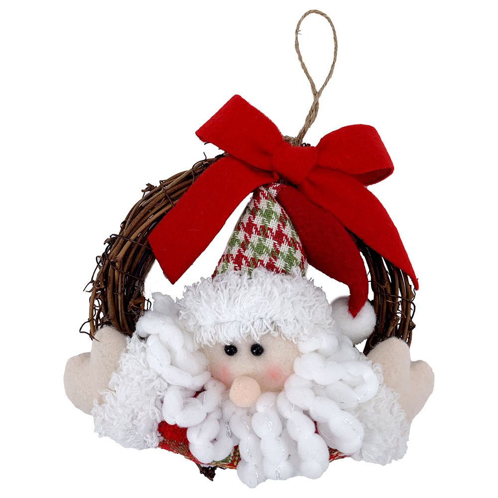 Christmas Magic - Santa Wreath Hanging Decoration - 14 cm