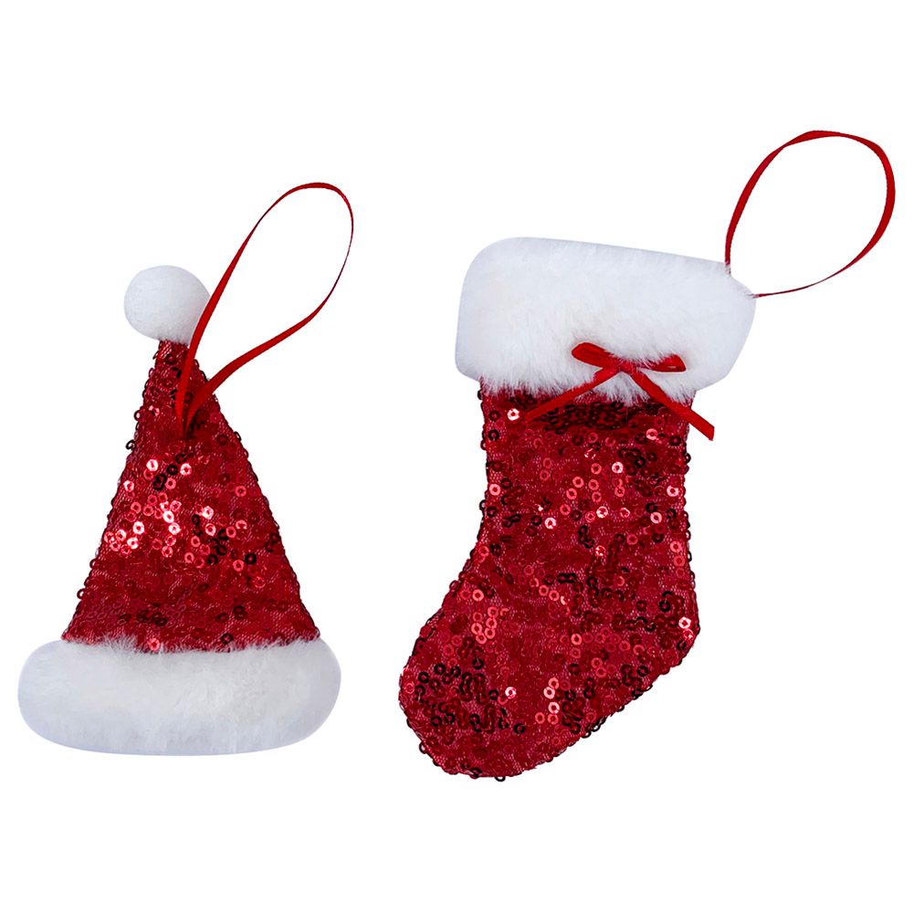 Party Magic - Christmas Hanging Decorations Hat & Stocking