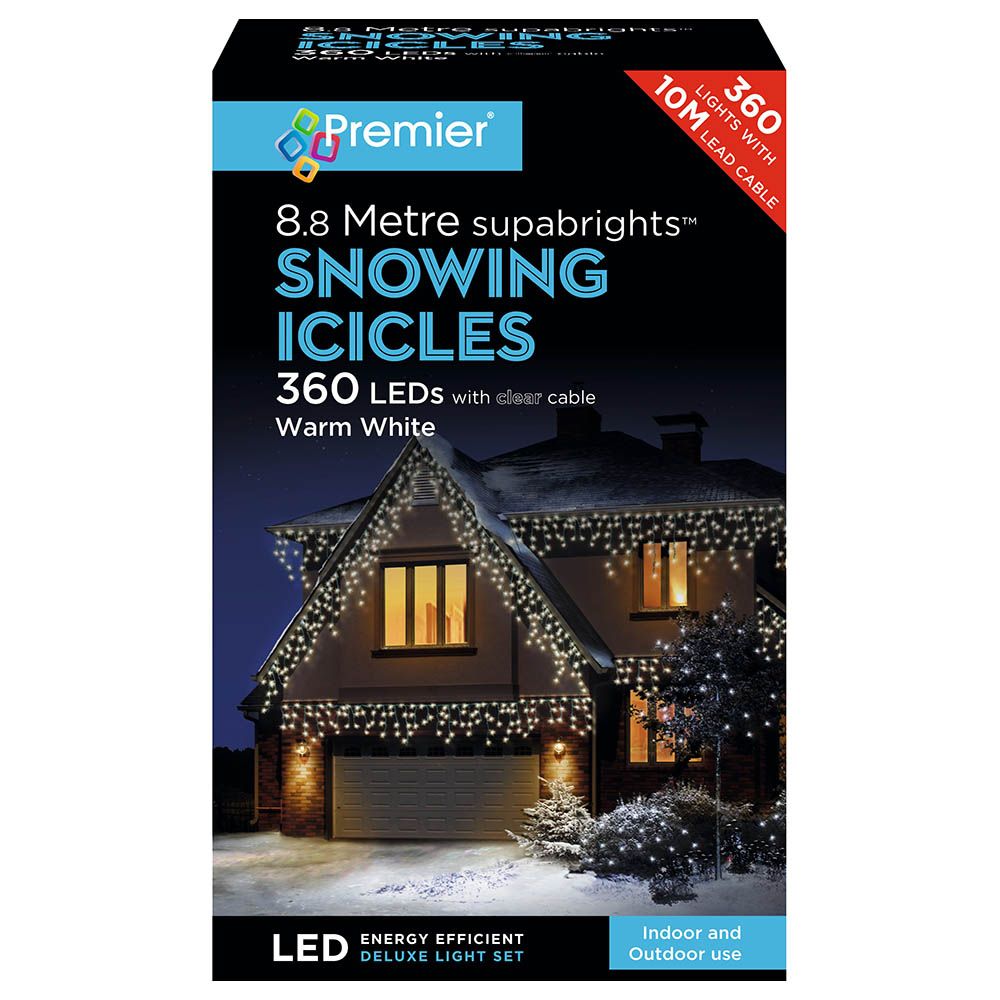 Premier - Snowing Icicles 360 LED Light - Warm White