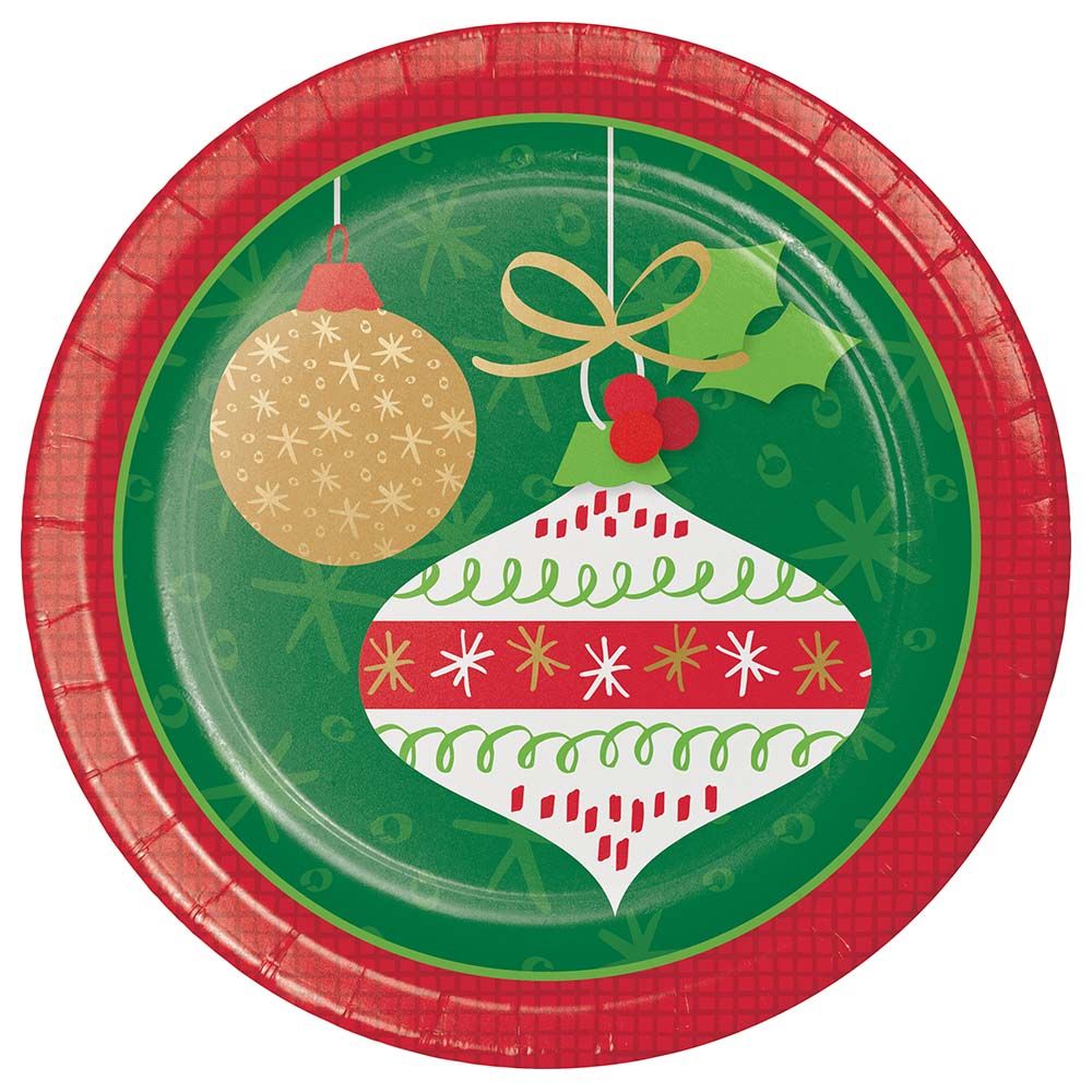 Party Zone -  Glittering Ornaments Luncheon Plates 8Ct