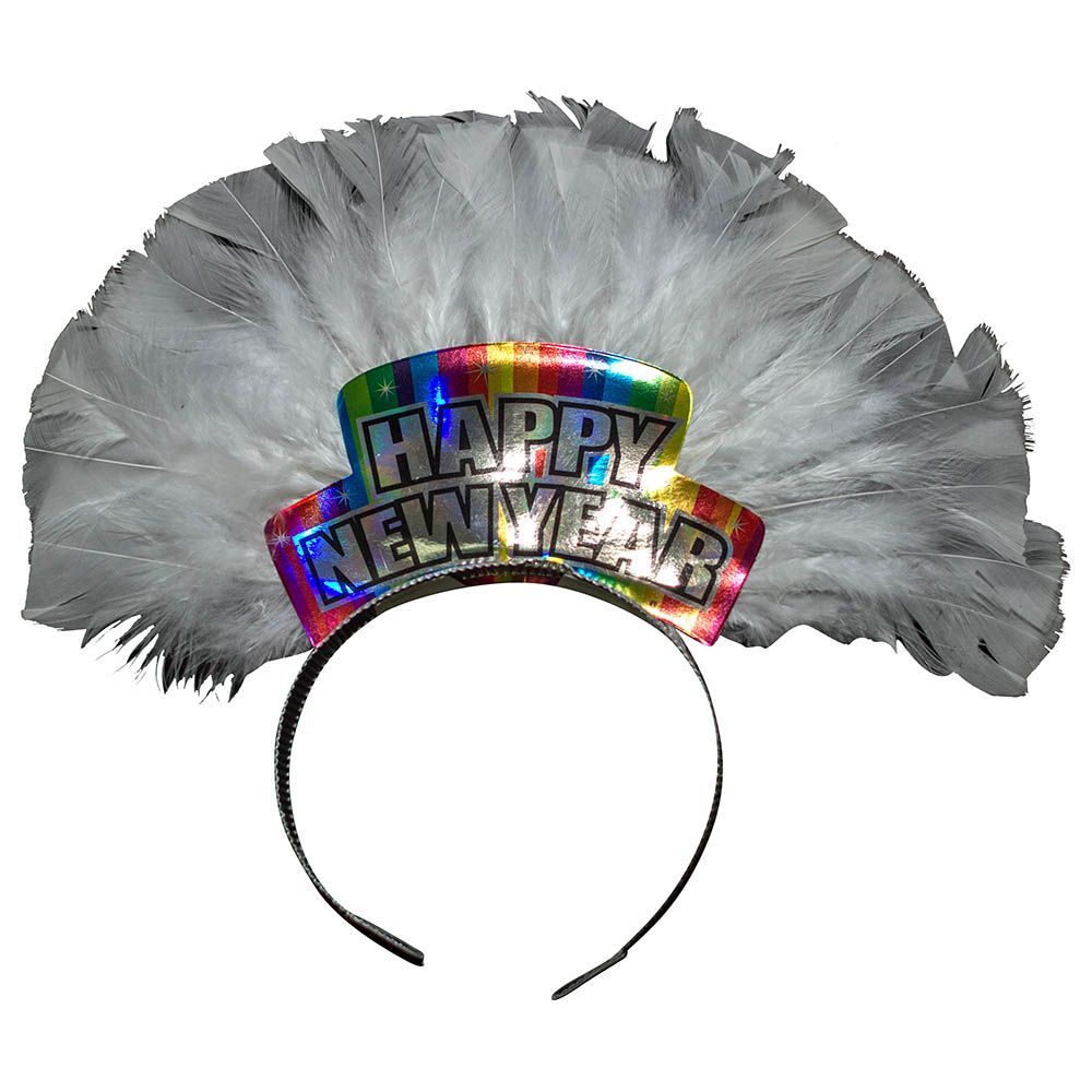 Party Magic - Deluxe Rainbow Feather Tiara Pack of 2