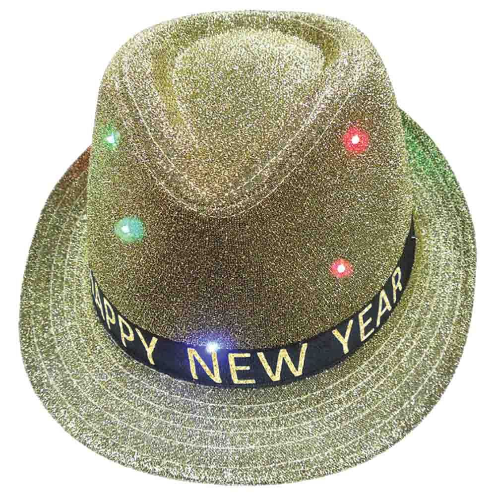 Party Magic - Happy New Year LED Hat - Gold