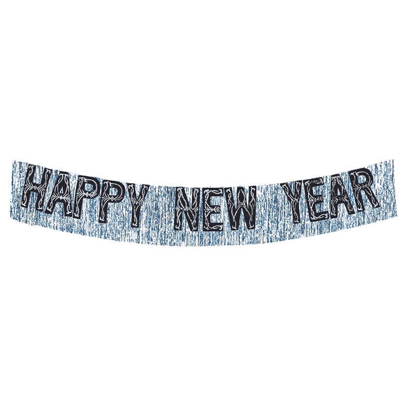 Party Time Metallic Banner W/ Happy New Year Multicolor Foil