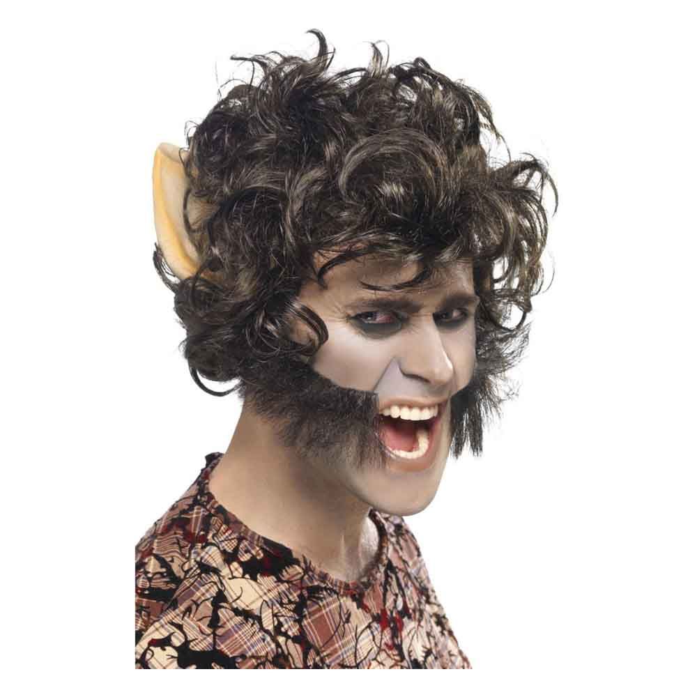 Smiffys - Werewolf Wig w/Ears And Sideburns - Black