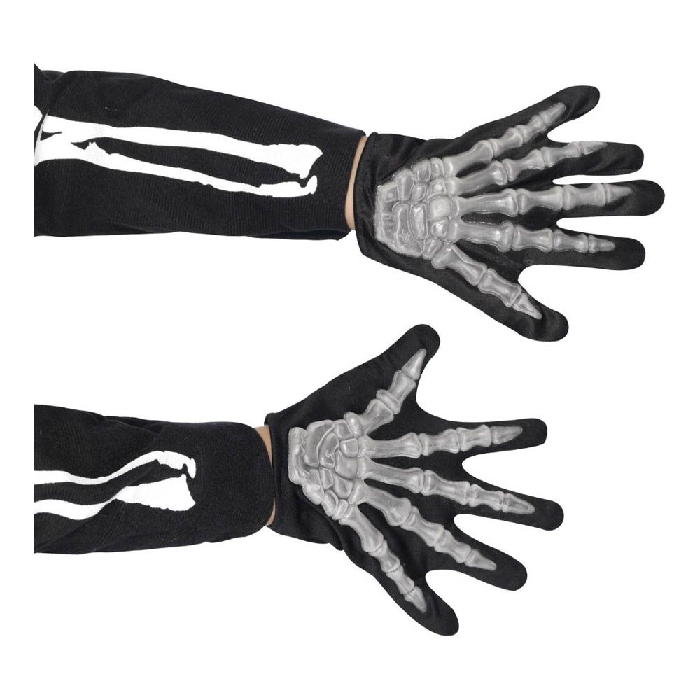 Smiffys - Skelton Gloves For Child - Black