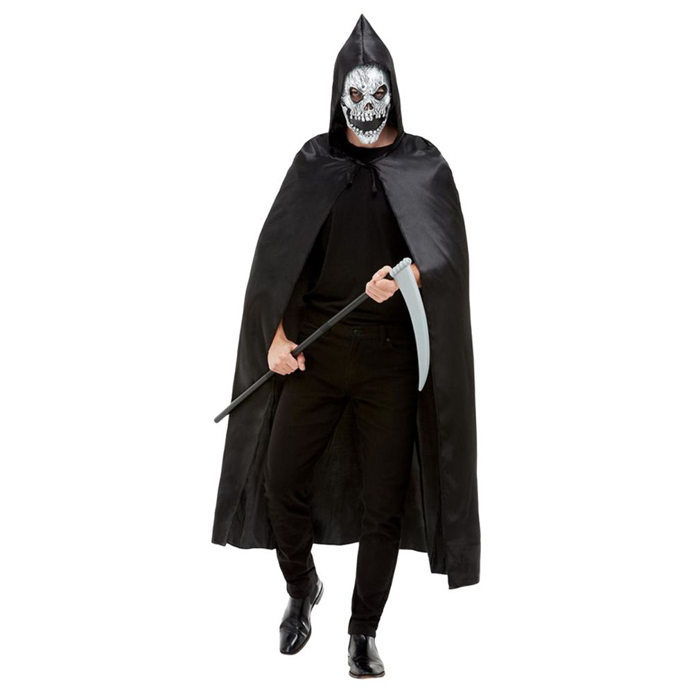 Smiffys - Grim Reaper Kit Black W/ Cape Mask & Scythe