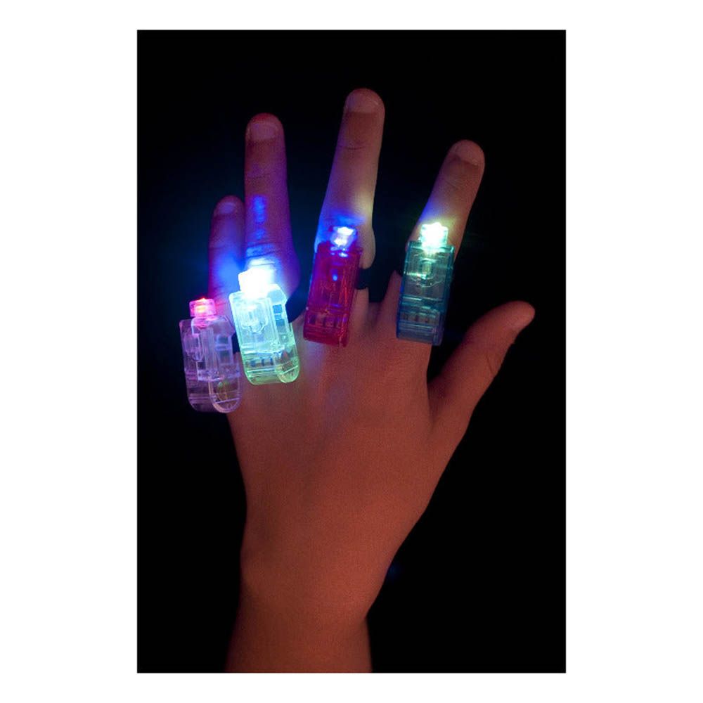 Smiffys - Multi Flashing Finger Lights - Assorted Colours