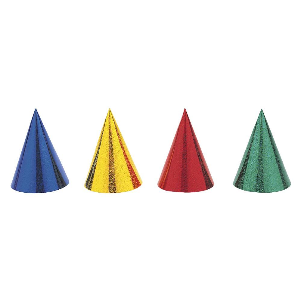 Party Zone - Unique Prismatic Hats Pack of 8