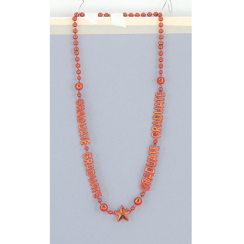 Unique - Orange Metallic 32in Bead Necklace Graduation