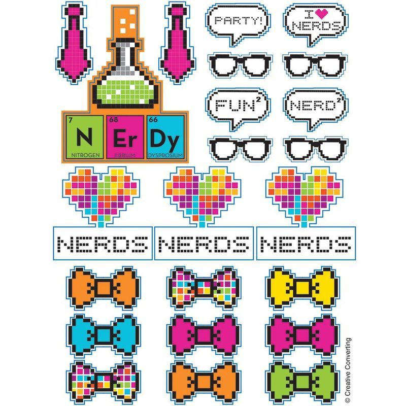 Creative Converting Get Nerdy 4 Value Stickers 4pcs