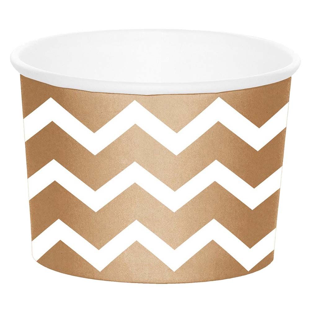 Party Zone - Kraft Treat Cups 6pcs - Brown & White