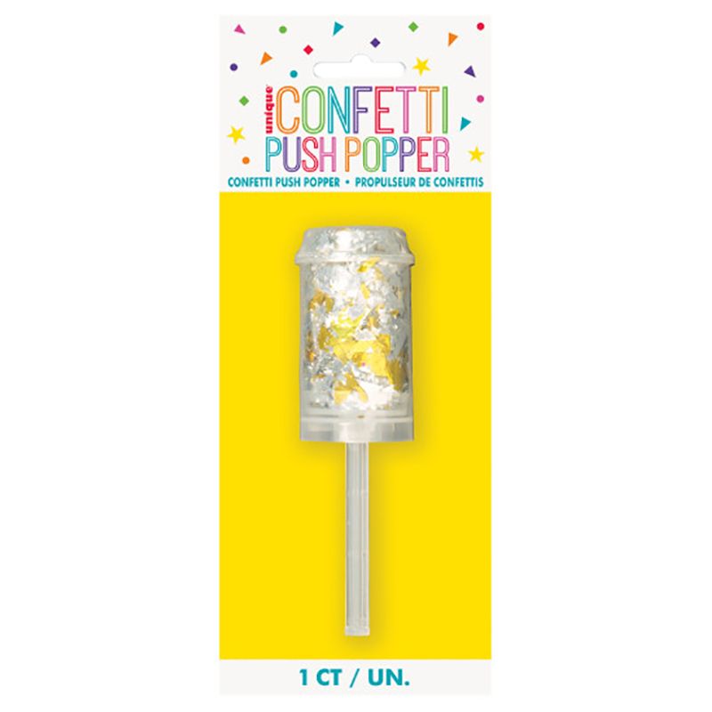 Unique - Foil Confetti Push Popper - Gold & Silver