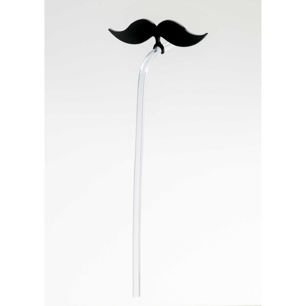 Forum - Black Moustache Straw Clips - Clear