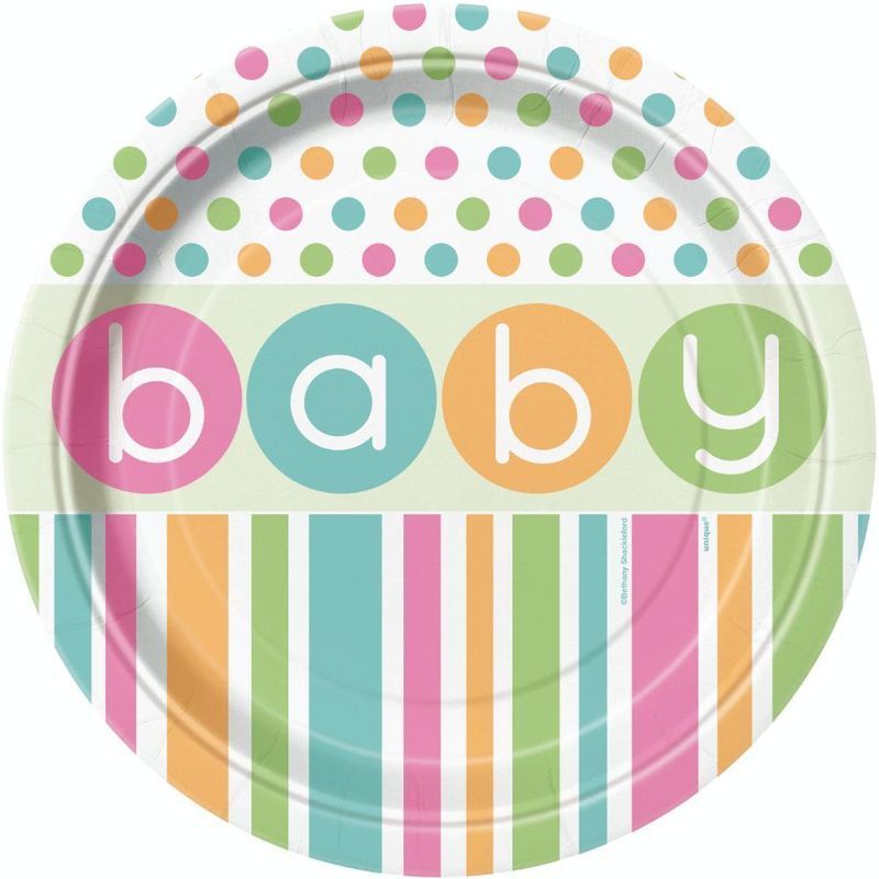 Unique - Pastel Baby Shower 8pc 9in Plates