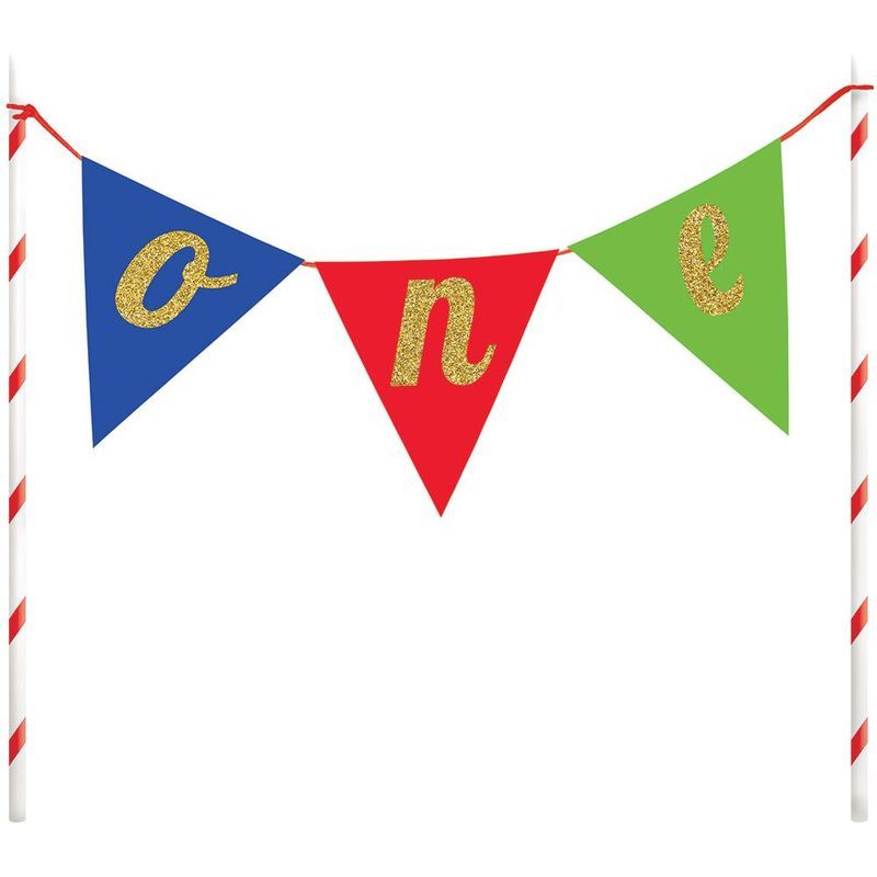 Creative Converting 1st Bday One Pennant Cake Topper