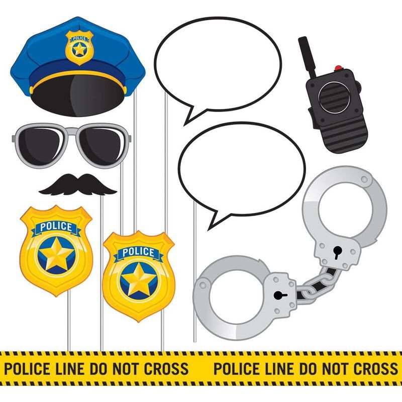 Creative Converting Police Party Photo Booth Asst Stick