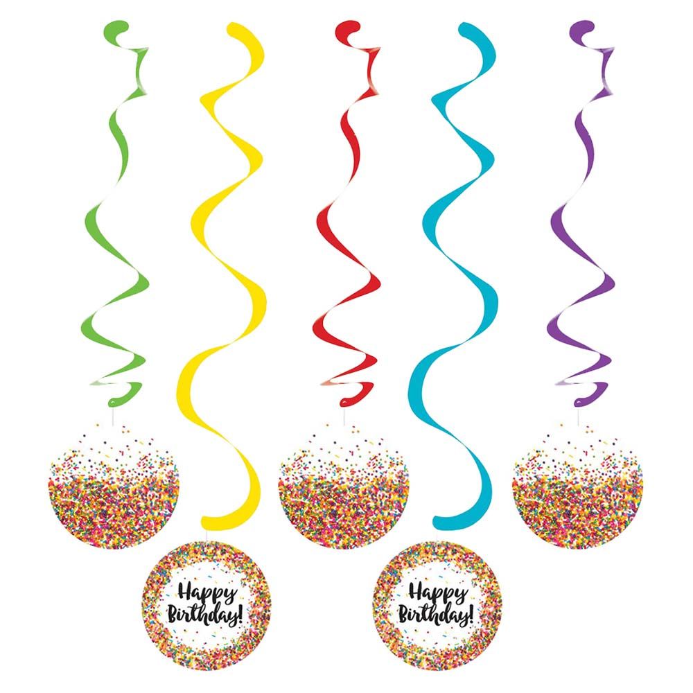 Party Zone - Sprinkles Dizzy Danglers Assorted 30" 5pcs