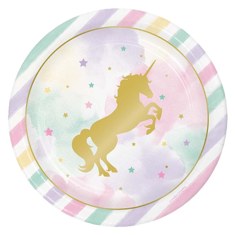 Party Zone - Unicorn Sparkle Dinner Plate Foil Stamp 8pcs