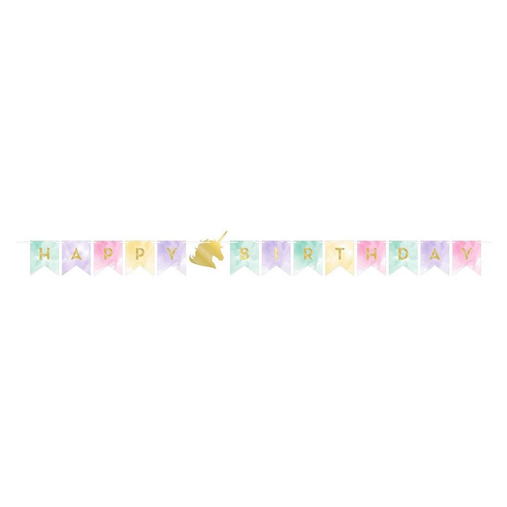 Party Zone - Unicorn Sparkle Shaped Banner with Twine Foil Stamp