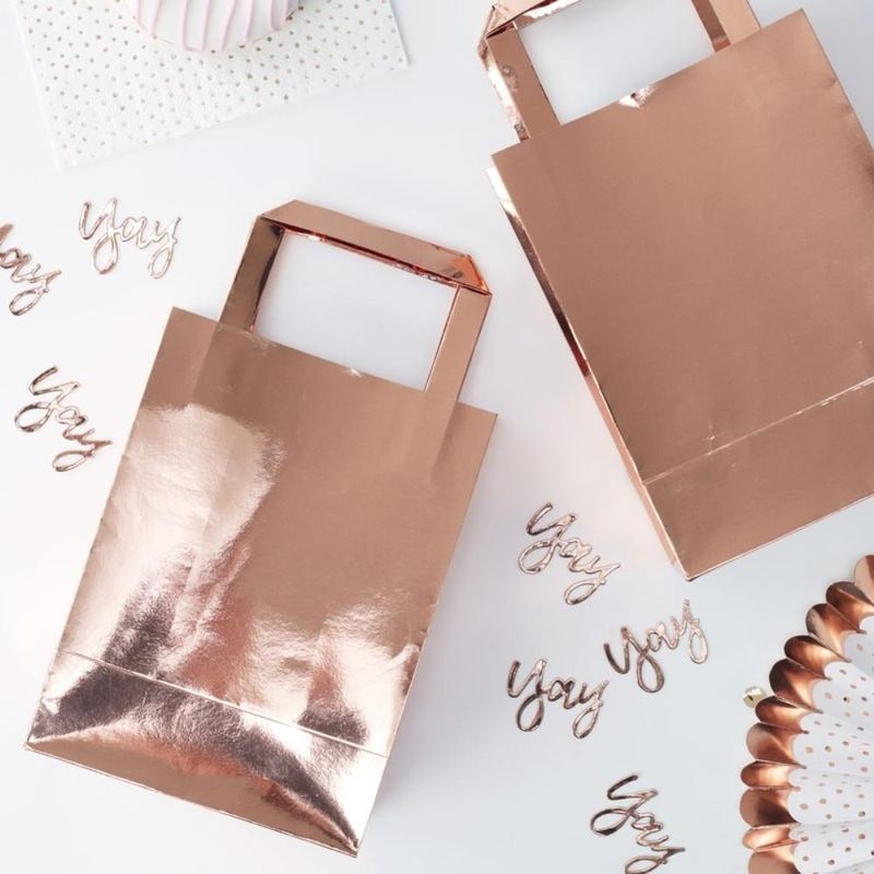 Ginger Ray - Pick & Mix Rose Gold Party Bags 15x26cm 5pcs