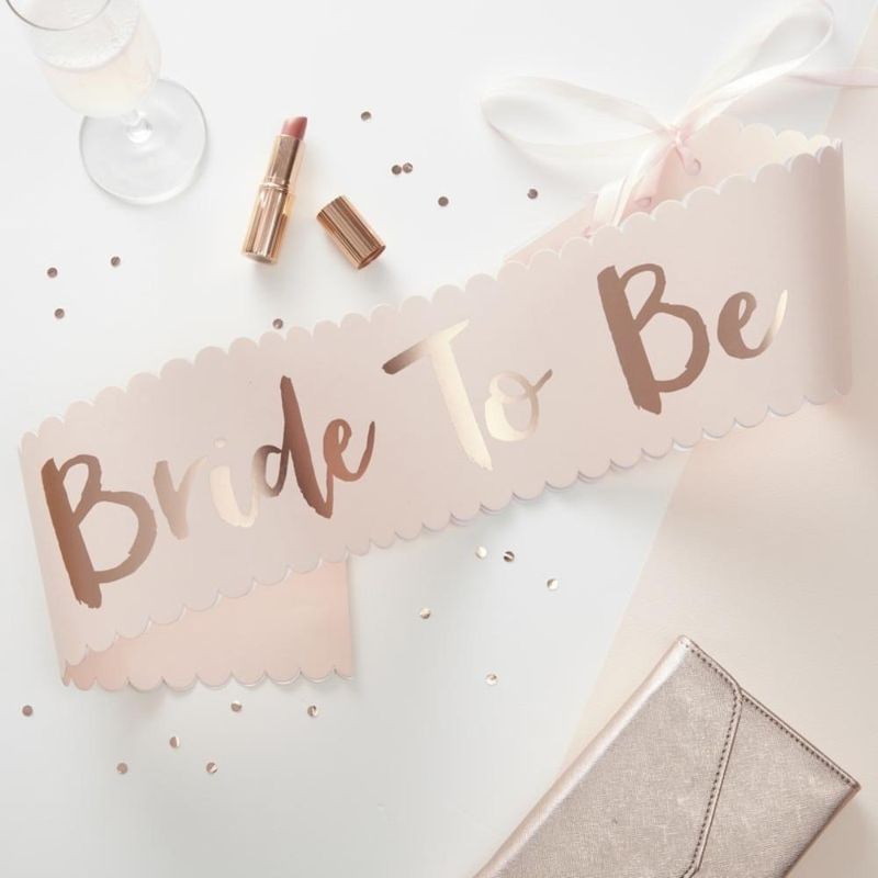 Ginger Ray - Pick & Mix Rose Gold Bride To Be Sash 75cm