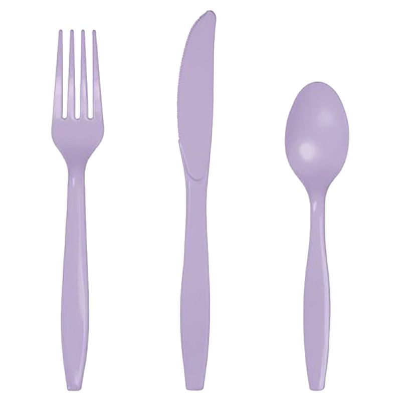 Creative Converting Touch Of Color Cutlery Set Lavender 24CT