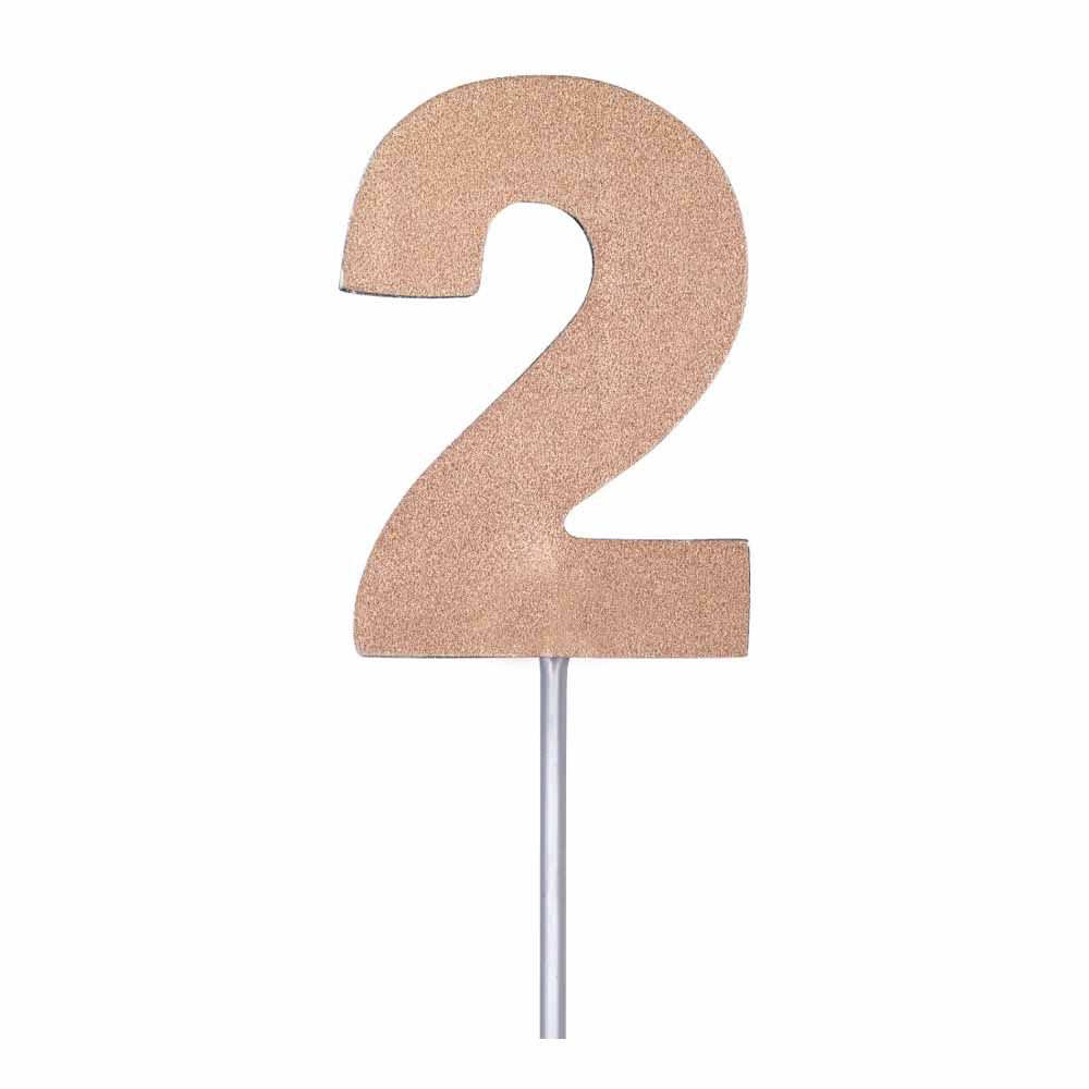 Forum Novelties - Diamond Number 2 Cake Topper - Rose Gold