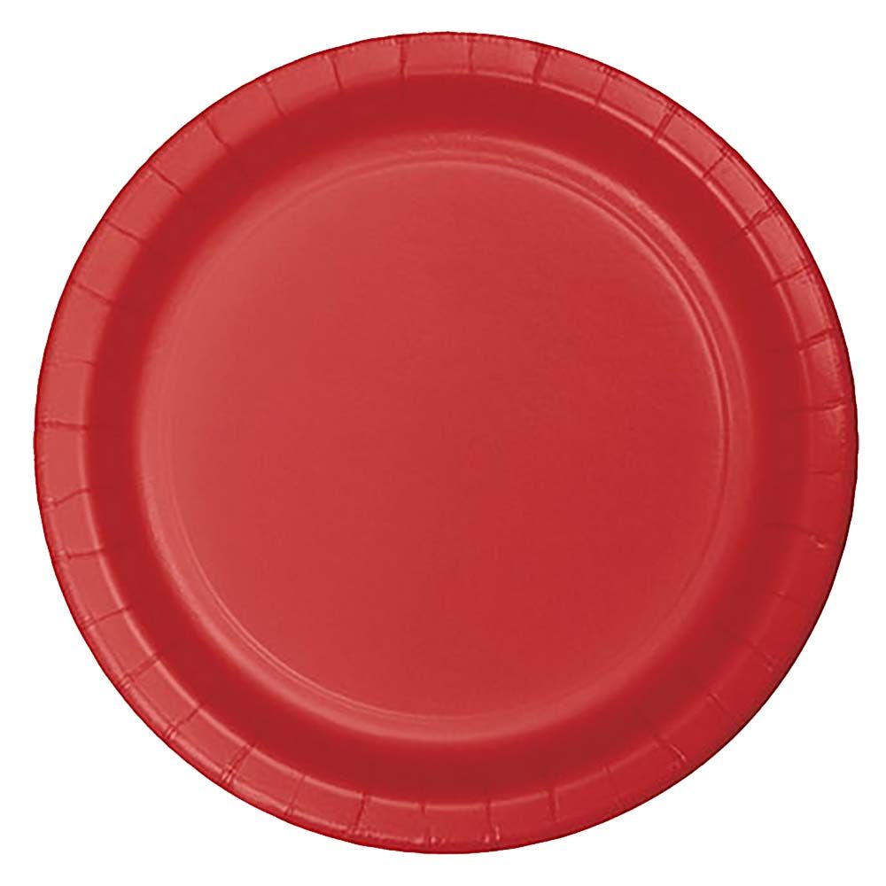 Party Zone - Round Luncheon Plates 7" 24pcs - Classic Red