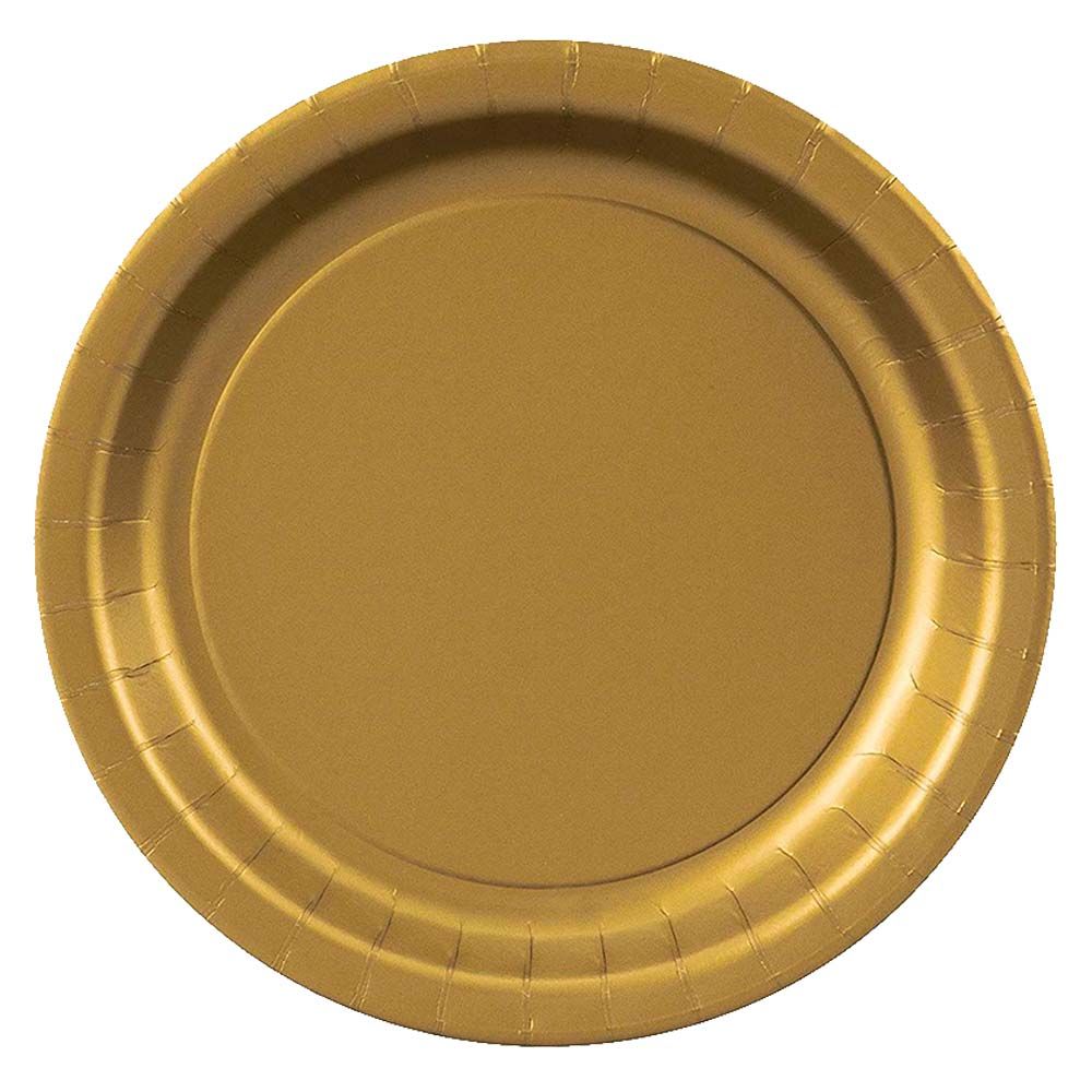 Party Zone - Round Luncheon Plate 24pcs 7" - Gold