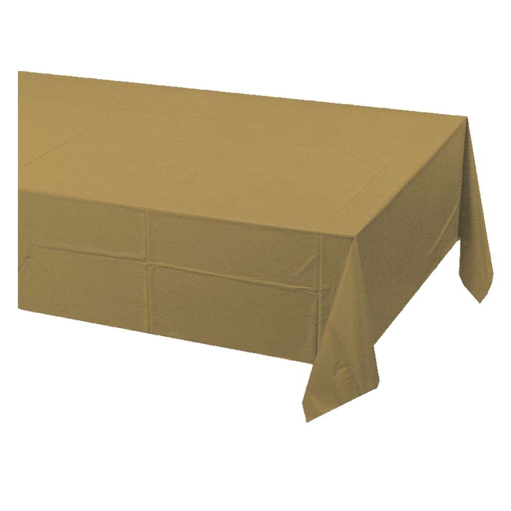 Party Zone - Touch of Color Plastic Lined Table Cover - Gold