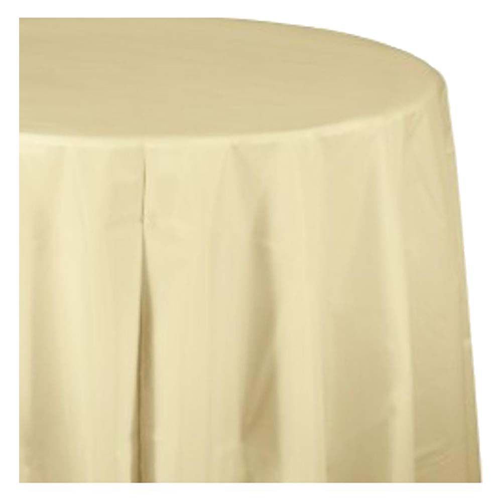 Party Zone - Touch of Color Plastic Lined Tablecover - Ivory