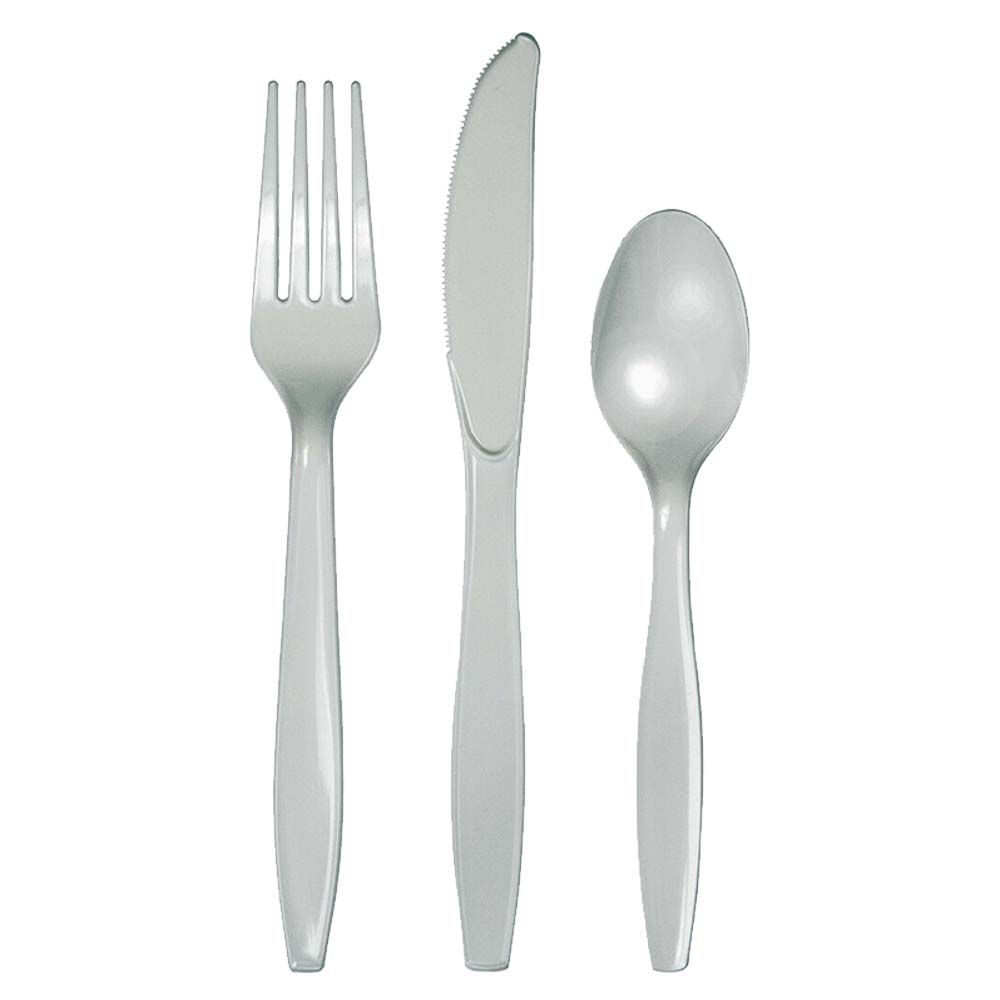 Party Zone - Touch of Color Assorted Cutlery 24pcs - Sliver