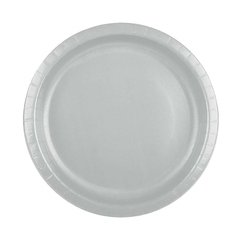 Party Zone - Round Luncheon Plate 7" 24pcs - Sliver