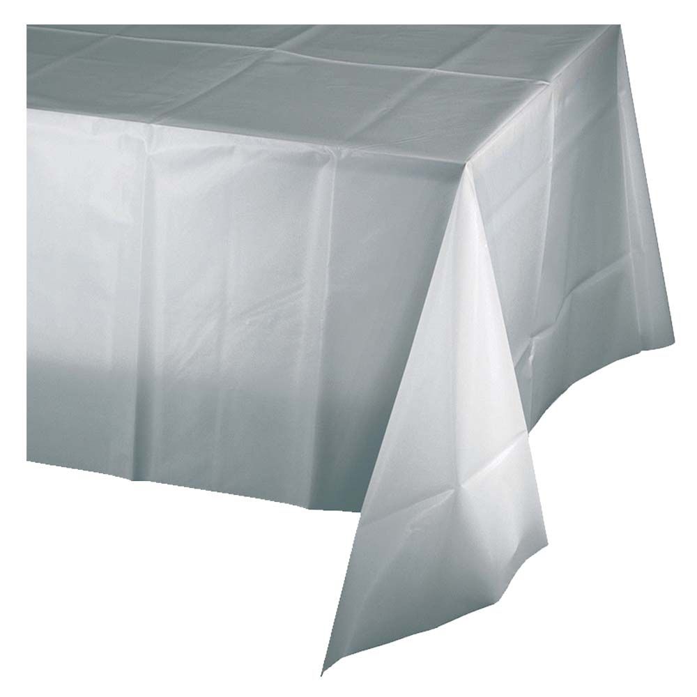 Party Zone - Touch of Color Plastic Table Cover - Sliver