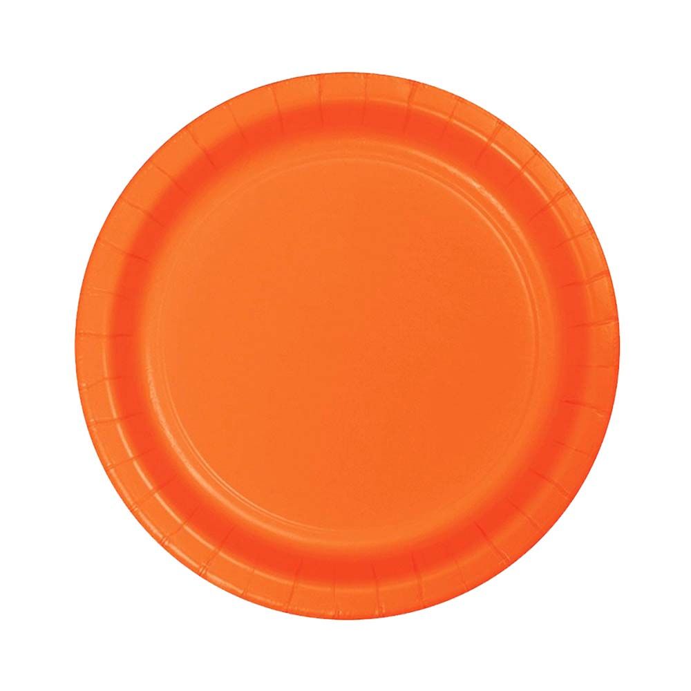 Party Zone - Round Luncheon Plate 7" 24pcs - Orange