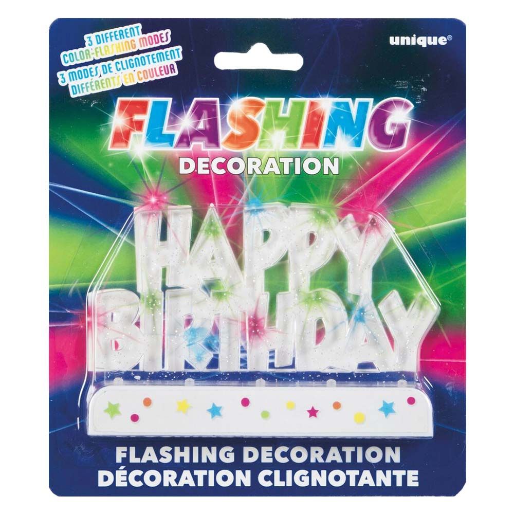 Party Zone - Flashing Happy Birthday Cake Decoration