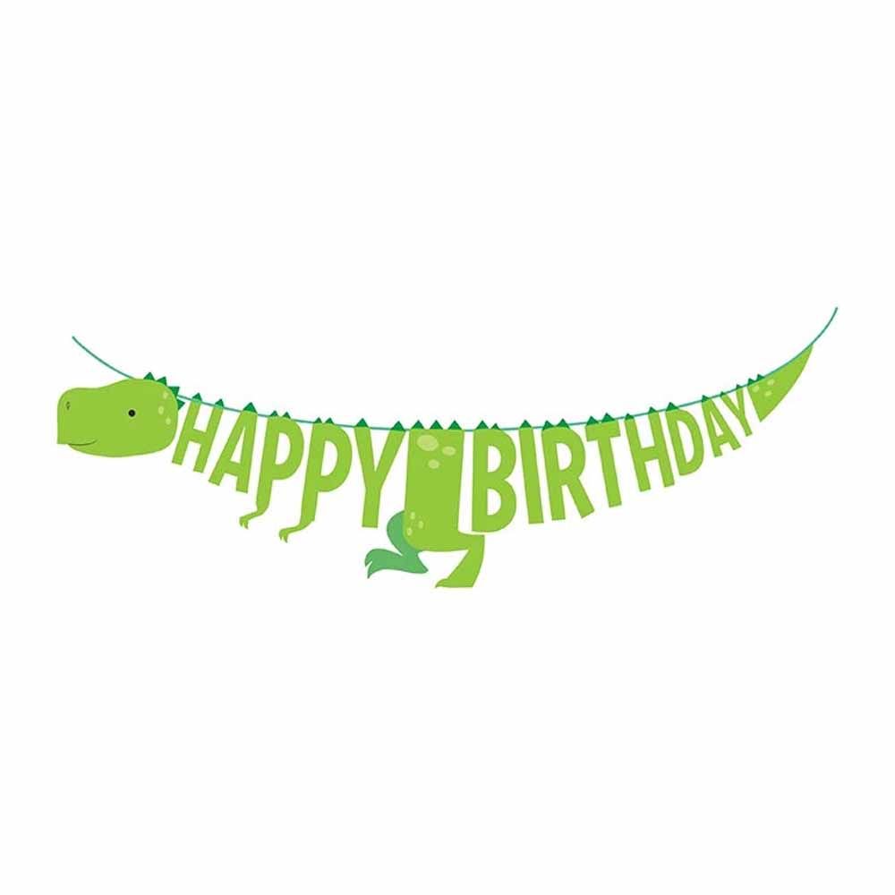 Creative Converting - Dinosaur Shaped Banner 6 x 5.5 Inch - Green