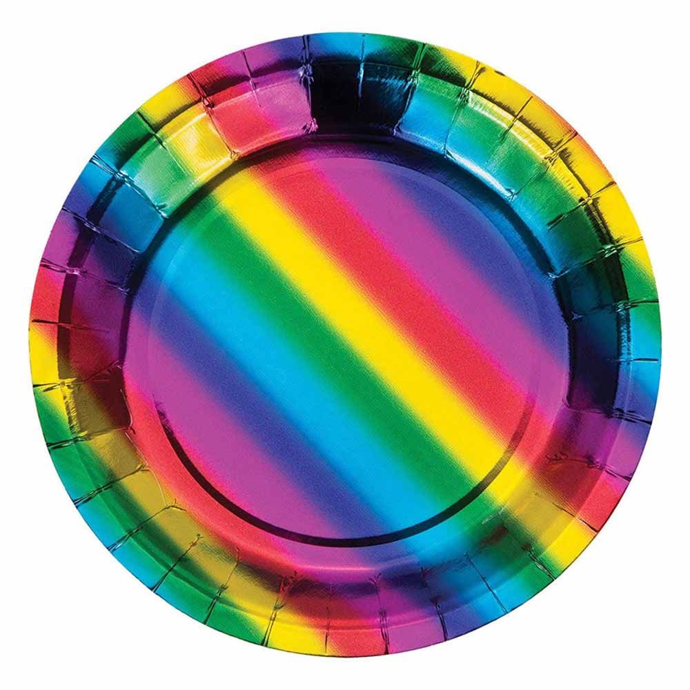 Creative Converting - Rainbow Foil Dinner Plates 22 cm Pack of 8