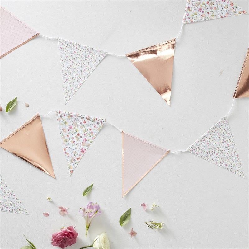 Ginger Ray Rose Gold ed Ditsy Floral Print Bunting L 3.5M