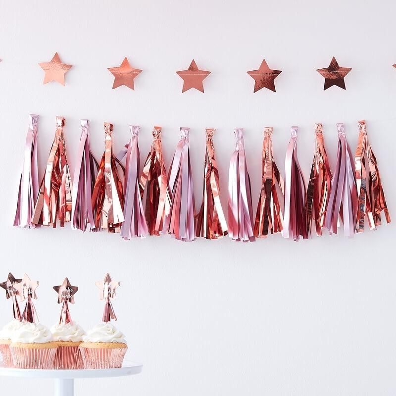 Ginger Ray - Tassel Garland Pink And Rose Gold 16pcs